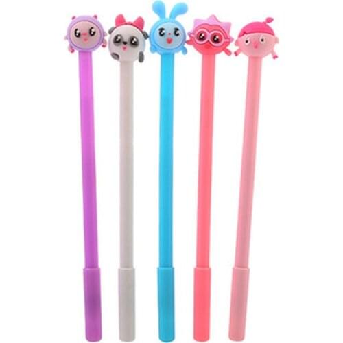 Cartoon Gel Pens 0.5mm Cute Stationery Kawaii Pen Student Cute Pens Novelty Black Gel Pen Stationery Kawaii School Supplies
