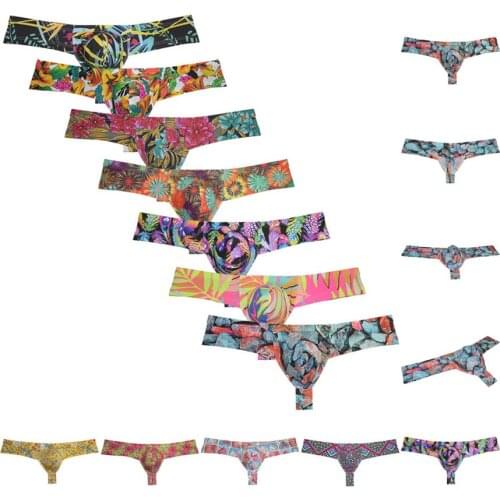 Mens Cheeky Boxer Thong Underwear Brazilain Bikini Swim Thong 1/3 Rear Coverage