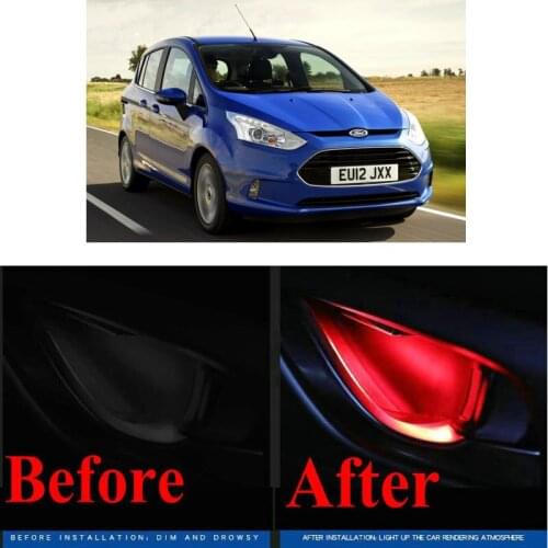 4pc CF style stickers on cars interior inside door handle atmosphere lamp for ford B-MAX C-MAX COURIER Box FUSION GALAXY GRAND