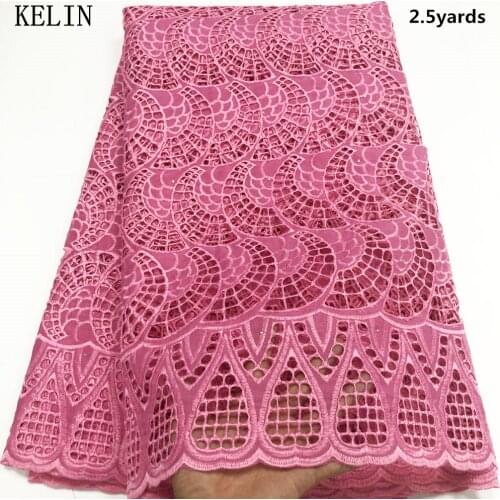 Latest swiss voile lace in switzerland african lace fabric embroidery swiss lace fabric 2.5yards cotton fabric for dress CP014