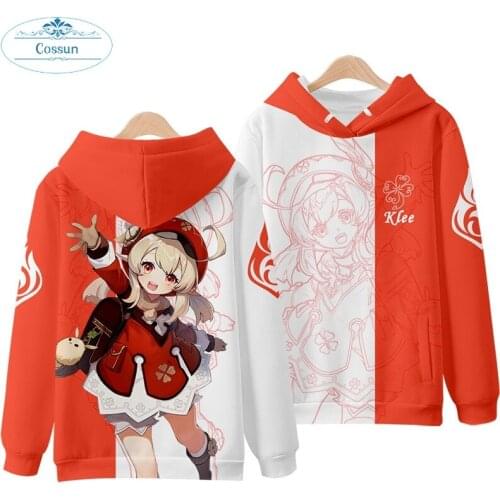 Game Genshin Impact Spark Knight KLEE Creative Autumn/Winter Impression Sweatshirt Anime Digital Print Hooded Jacket hoodie