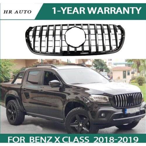 Fit for Mercedes Benz x-class AMG black chrome 2018 2019 ABS GT style Fit for benz X class truck pick up Front Middle Grille