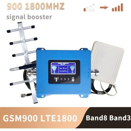 GSM Repeater 2G 3G 4G Cellular Signal Amplifier 4G LTE Cellular Amplifier GSM 900 1800MHz Mobile Signal Booster Repeater