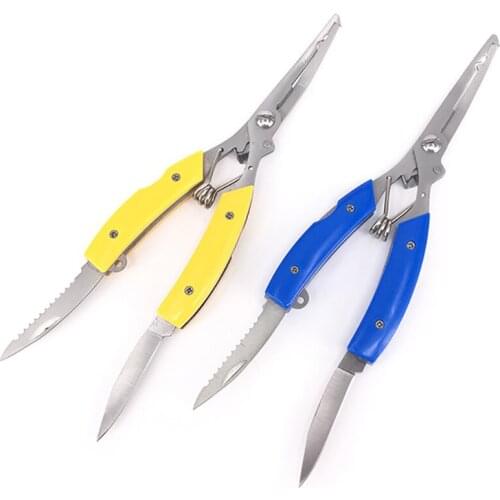 Stainless Steel Fishing Pliers 16CM Long Nose Hook Remover Tools Stainless Steel Line Cutter Scissors Grip Split Ring Pliers