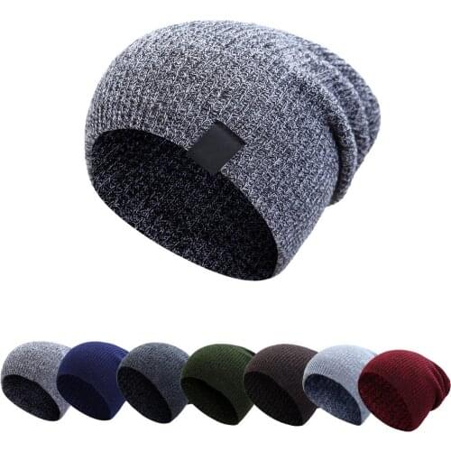 Unisex vintage Knitted Beanie Hat For Women Slouchy Skullies Beanies Man‘s Bonnets Cap Casual Warm Hats Baggy Mixed Color Caps