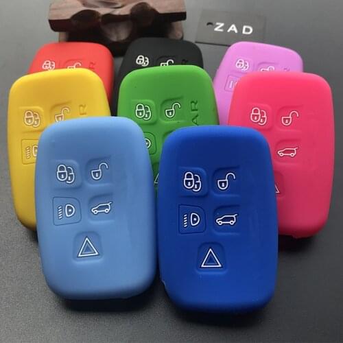 ZAD silicone rubbuer car key cover case protector for JAGUAR XE XF XJ F-TYPE C-X16 75 E-TYPE XK S-TYPE D-TYPE 5button remote key