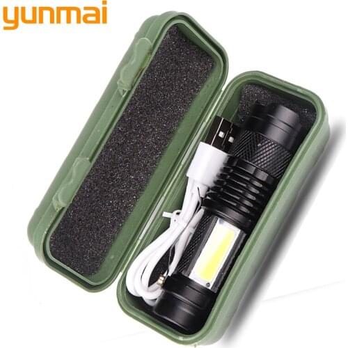 Yunmai Q5 Built-in Battery USB Rechargeable LED Flashlight COB Zoom Waterproof Tactical Flashlight Bulb Night Camping Lantern