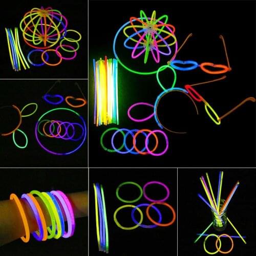 Glow Sticks Fluorescence Flashing Bracelets Necklace Neon Bright Luminous Toys In Dark for Party Bar Concert Colorful LED Lights