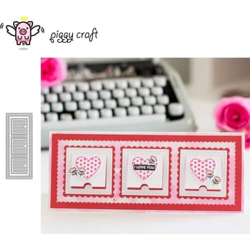 Piggy Craft metal cutting dies cut die mold Slimline-Peekaboo Windows Scrapbook paper craft knife mould blade punch stencils die