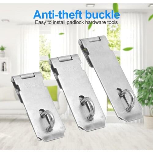 Stainless Steel Padlock Clasp Gate Hasp Staple Easy Install Door Lock Shed Latch Household Burglar-proof Hardware