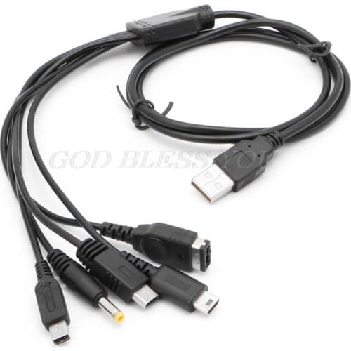 USB Cable Charging Charger for Nintendo GBA SP WII U 3DS NDSL XL DSI PSP 5 in 1 Drop Shipping