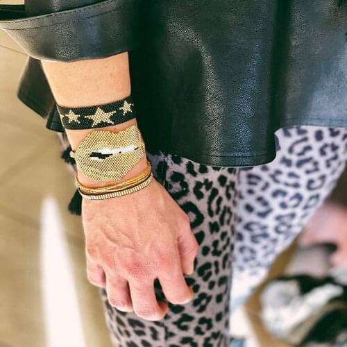 BLUESTAR Women Bracelet MIYUKI Bracelet Gold Lips Pulseras Mujer Moda Handmade Star Jewelry Armband