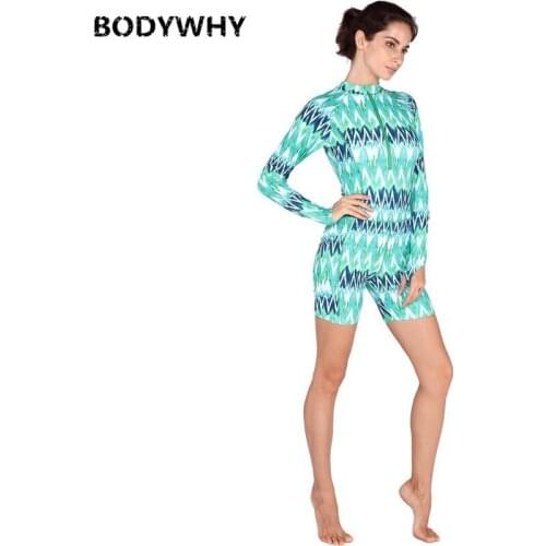 Womens UV-resistant Wetsuit Sun-proof Large Size Quick-drying Skinny High Elastic One-piece Long Sleeve Swimsuit