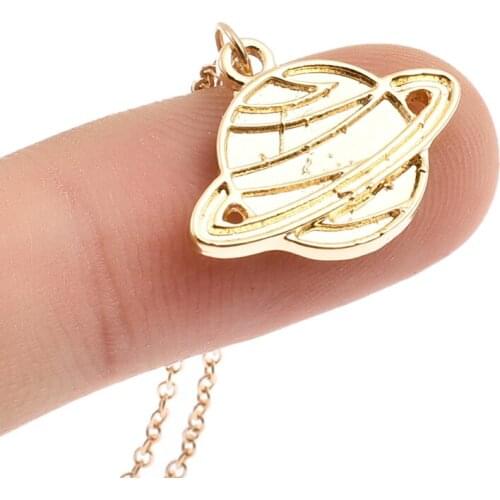 ZMZ 50pcs/lot 2018 Europe/US fashion planet pendant cute astronomy planet universe necklace gift for mom/friend party jewelry