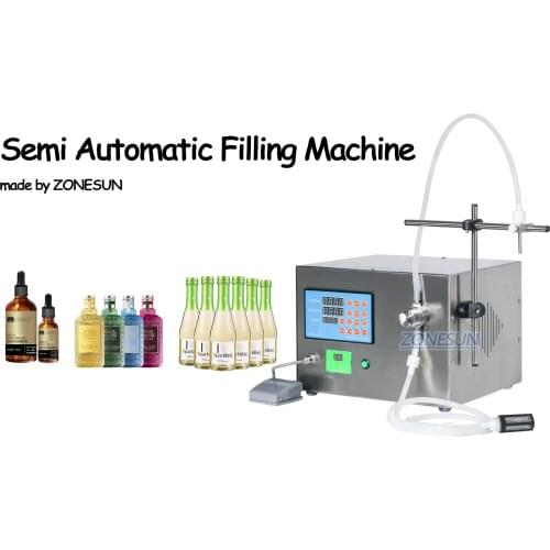 ZONESUN Magnetic Pump Beverage Perfume Water Juice Pigment Essential Oil Ink Liquid Watercolor Round Bottle Filling Machine