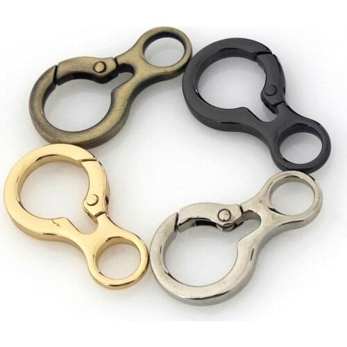 1pcs Metal New Style Ring Snap Hook Spring Gate Trigger Clasps Clips for DIY Leather Craft Belt Strap Webbing Keychain Hooks