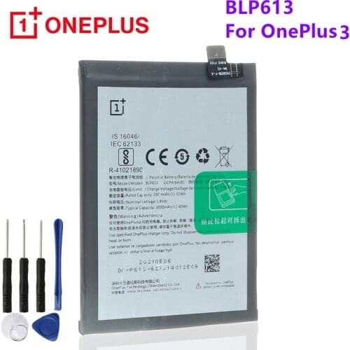 100% New BLP613 3000mAh Replacement battery For OnePlus 3 One Plus 3 Three Cell Phone Batteries