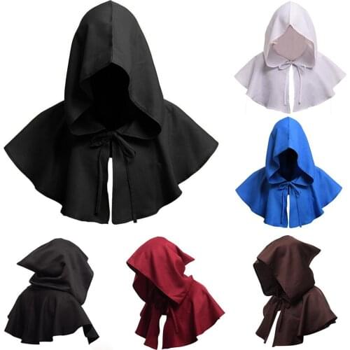 2020 Newest Men Women Medieval Cowl Hat Renaissance Monk Halloween Cosplay Hooded Cape Fancy Dress