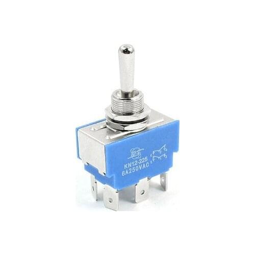 AC250V 6A DPDT 3 Positions 6Pin Momentary Rocker Type Toggle Switch