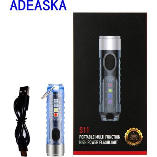 ADEASKA S11 TIKI GTID TIKI LE TIKI GITD BLUE 400 LM Mini Futuristic Multi-Function Keychain Light USB Charging