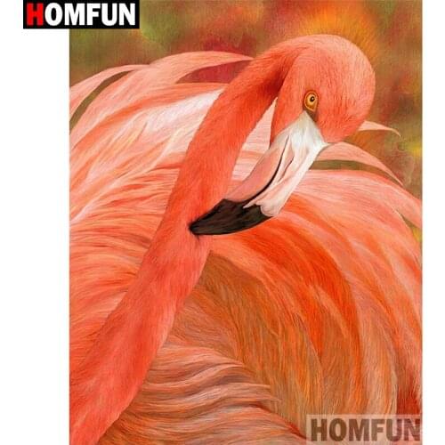 HOMFUN Full Square/Round Drill 5D DIY Diamond Painting "Flamingo" 3D Embroidery Cross Stitch 5D Home Decor Gift A15636