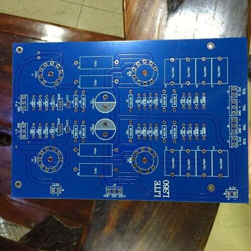 Free shipping1pcs LS60 full balance of the former tube empty board PCB 12AU7*2 6922*2
