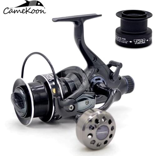 CAMEKOON Carp Fishing Reel with Extra Spool Front and Rear Drag System Saltwater Spinning Fishing Reel