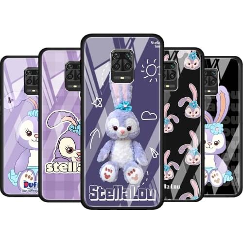 Stellalou rabbit for Xiaomi Redmi Note 10 Pro Max 10S 9T 9S 9 8T 8 7 Pro 5G Luxury Tempered Glass Phone Case Cover