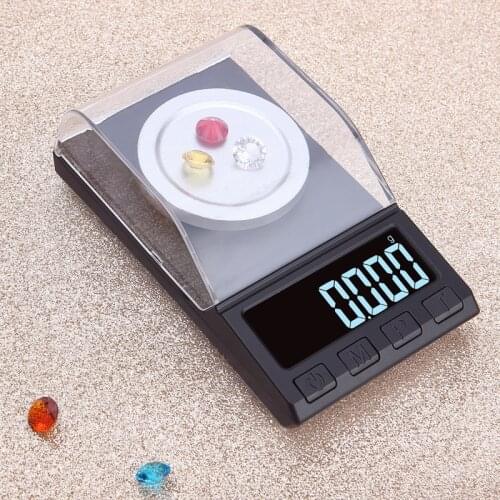 Digital Milligram Scale High Precision 0.001g Pocket Jewelry Gold Lab Carat Weigh Scales with Calibration Weights Tweezers