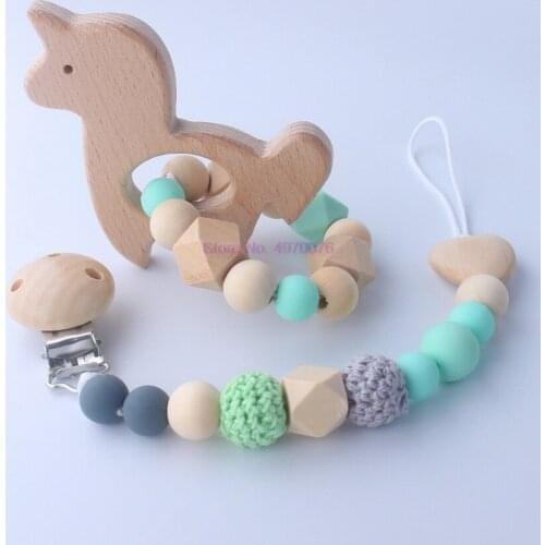 DHL 100pcs Personalized Silicone teething pacifier clips with Safe ABS beads Silicone pacifier Holder For Nipples baby chew toys