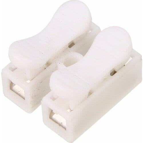 30Pcs Electrical 2Pins Cable Connectors Twin Connector CH2 Quick Splice Lock Wire Terminals Connectors For Connecting Led Strip