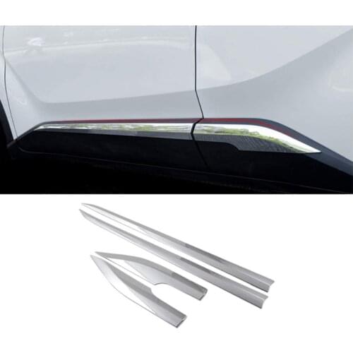 Fit forToyota C-HR 2016-2019 ABS Chrome Body Side Molding Cover Trim Door Protector,4 pcs/Set