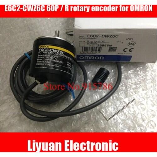 1pcs E6C2-CWZ6C 60P/R rotary encoder for OMRON / ABZ output incremental encoder / 5V-24VDC 2M photoelectric encoder