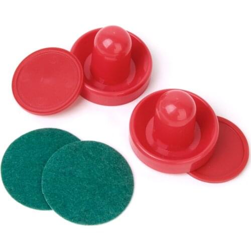 Fun High Quality 2 Air Hockey Pushers+2 Pucks Table Hockey Handles Indoor Table Board Game Pusher for Air Hockey Game Accessory