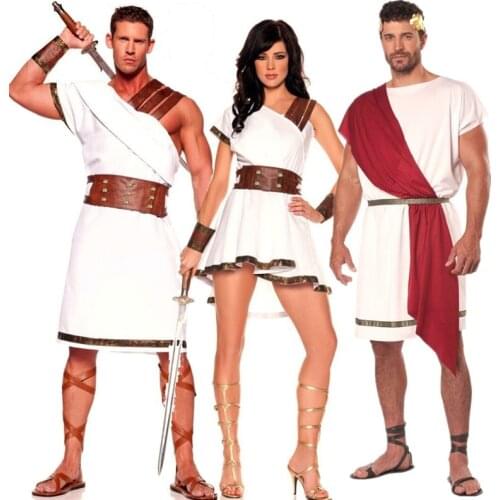 Halloween Arabic Ancient Roman Spartan Warrior Cosplay Costume Masquerade Medieval Greek Goddess Mythology Couple Fancy Dres