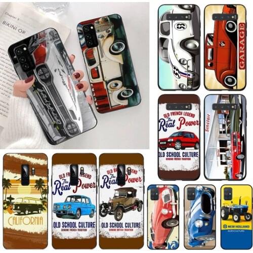 HUAGETOP Classic Old Style Car Signs Silicone Black Phone Case for Samsung S20 plus Ultra S6 S7 edge S8 S9 plus S10 5G lite 2020
