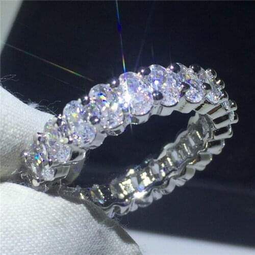 Fine Finger ring 925 Sterling silver Oval cut AAAAA Cubic Zirconia Engagement Wedding Band Rings for women men Party Jewelry