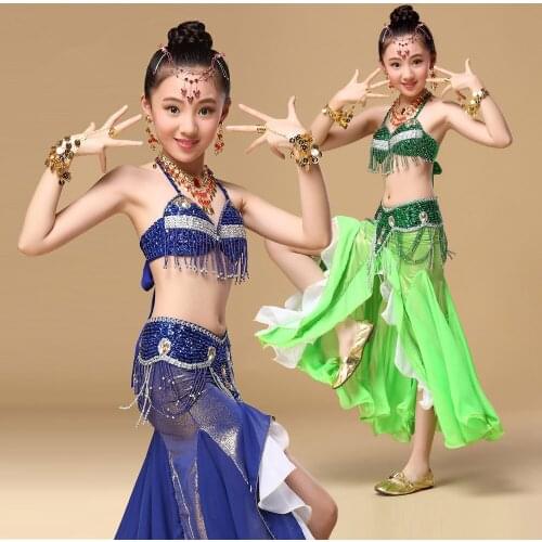 New Style Belly dance costume clothes wear kids dance child bellydance children gift indian dance 2pcs-3pcs Bra&Belt&Skirt CW001