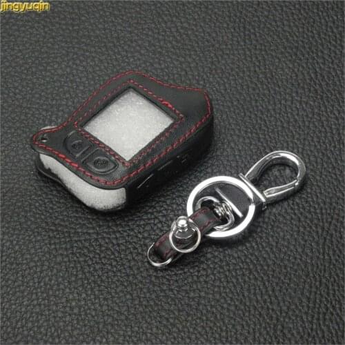 Jingyuqin Leather Case for Scher-Khan Magicar 13 M13 m110as AUTO-SIGNALS Car Alarm Remote Controller LCD Keychain Cover