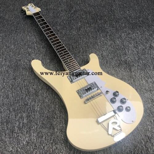 New 6-string electric guitar, milk yellow paint, rose fingerboard, solid wood, R guitar, package freight