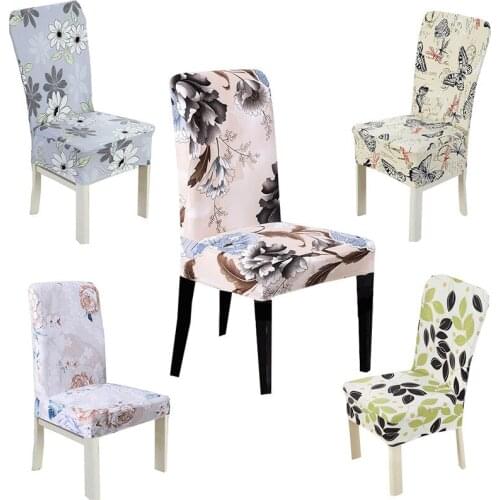 LAGMTA new product detachable printed restaurant seat elastic spandex chair cover hotel wedding banquet