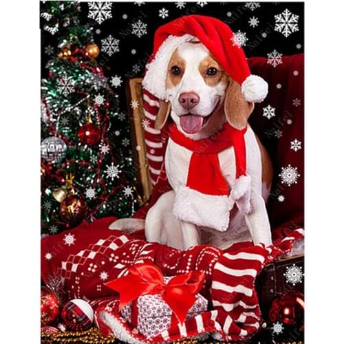 NEW Full Square/Round Drill 5D DIY Diamond Painting Christmas dog & cat 3D Embroidery Cross Stitch Mosaic Home Decor Wedding