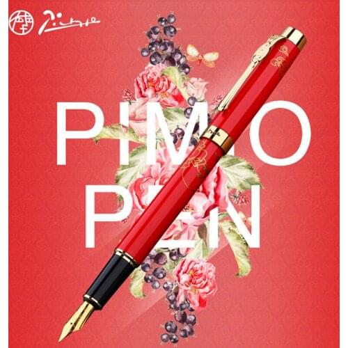 Picasso 933 High Quality Pimio Avignon Fountain Pen Red Luxury Iridium Fine Nib Gift Box Optional Office & Home Supplies