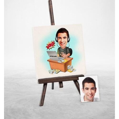 Personalized Mr Gamer Cartoon Şovaleli Natural Stone-1