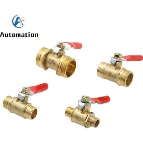 Pneumatic Valve 1/8" 1/4'' 3/8'' 1/2'' BSP Male Thread Mini Ball Valve Brass Connector Joint Copper Coupler Adapter Water, air