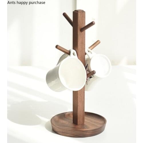 Solid Wood Cup Holder Cup Rack Drain Holder Tumbler Holders Key Shelf Jewelry Decoration Storage Rack Organizer Display Stand