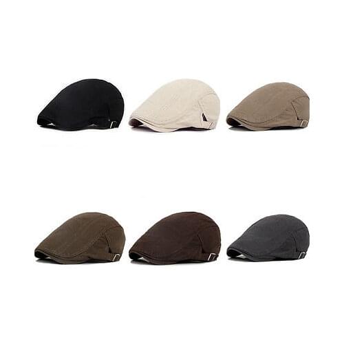 Adjustable Beret Caps Outdoor Sun Breathable Bone Brim Hats Womens Mens Herringbone Solid Flat Berets Cap Hat
