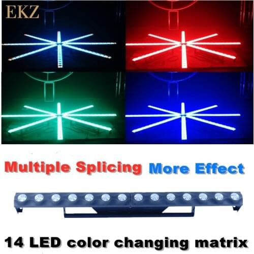 LED 14x3W Wash Beam Strobe RGB 3in1 Chameleon Floodlight Matrix Coloring Stage Light Bar Music DJ Disco Party Wedding KTV Family