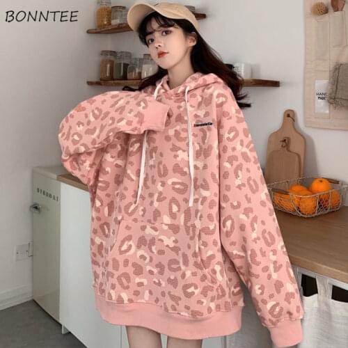 Hoodies Women Thickening Female Hooded Korean Style High Street Print Leisure Cozy Hipster Ulzzang All Match Mujer De Moda Daily