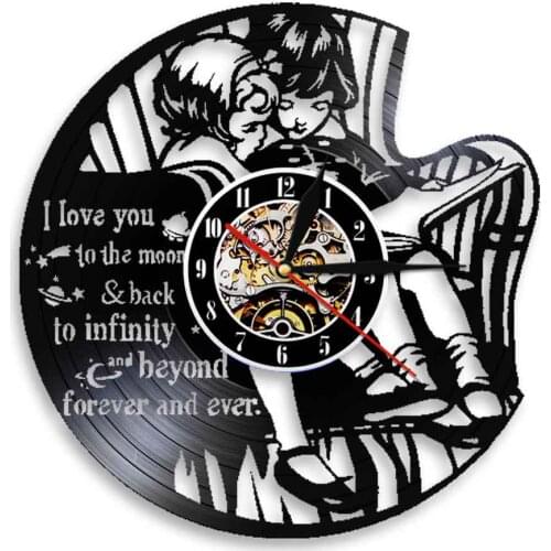 I Love You To The Moon And Back To Infinity And Beyond Forever And Ever Inspirational Quote Vinyl Clock Nursery Wall Deco